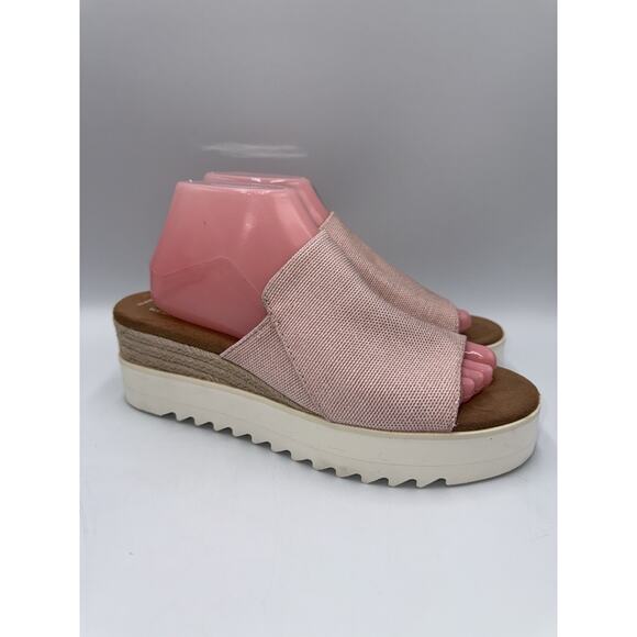 Women's Shoes TOMS‎ DIANA MULE Platform Wedge Sandals Size W 9.5 Ballet Pink - Picture 1 of 9